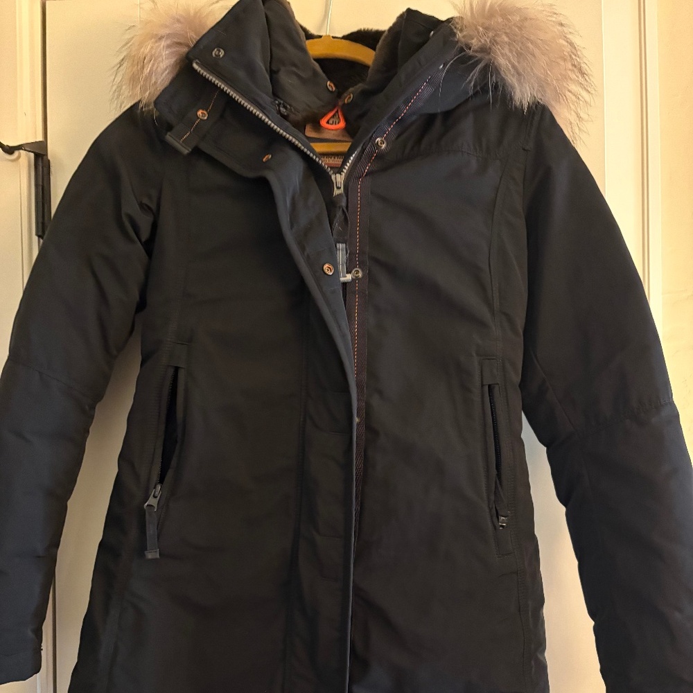NWOT Parajumpers luxury coat with fur hood sz XS